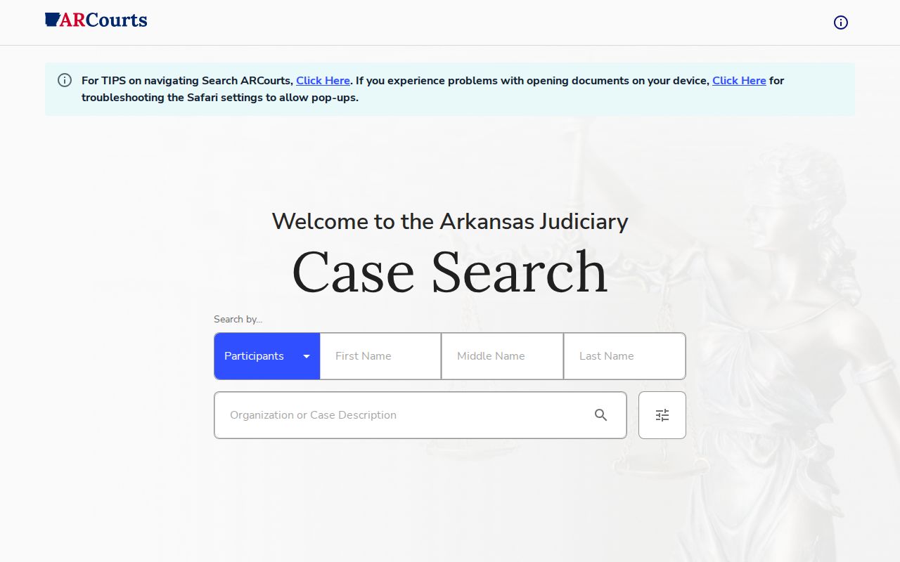 Benton County criminal records Search ARCourts case search