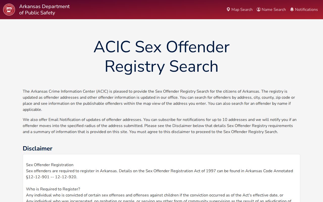 Benton County sex offender check Arkansas registry search