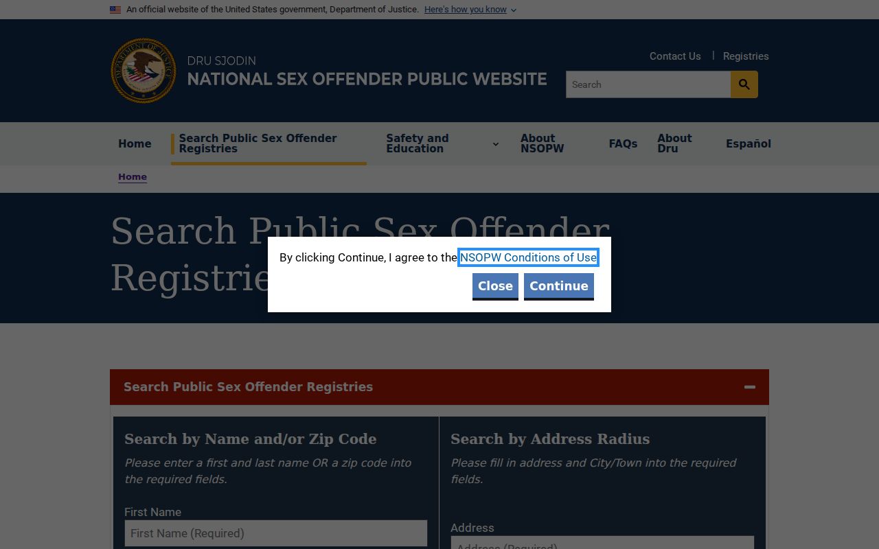 Benton County sex offender check NSOPW radius search
